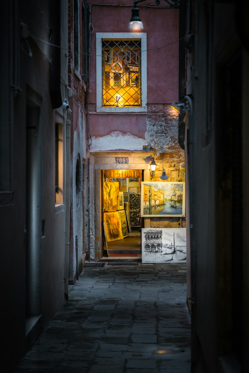 brown wooden door with yellow and white poster