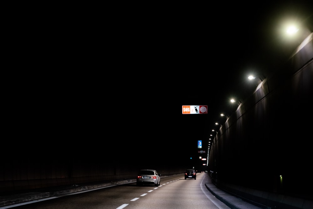 cars on road during night time