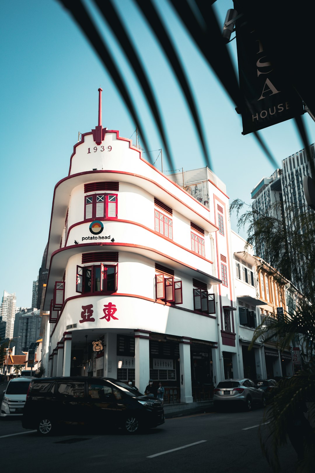 white and red concrete building