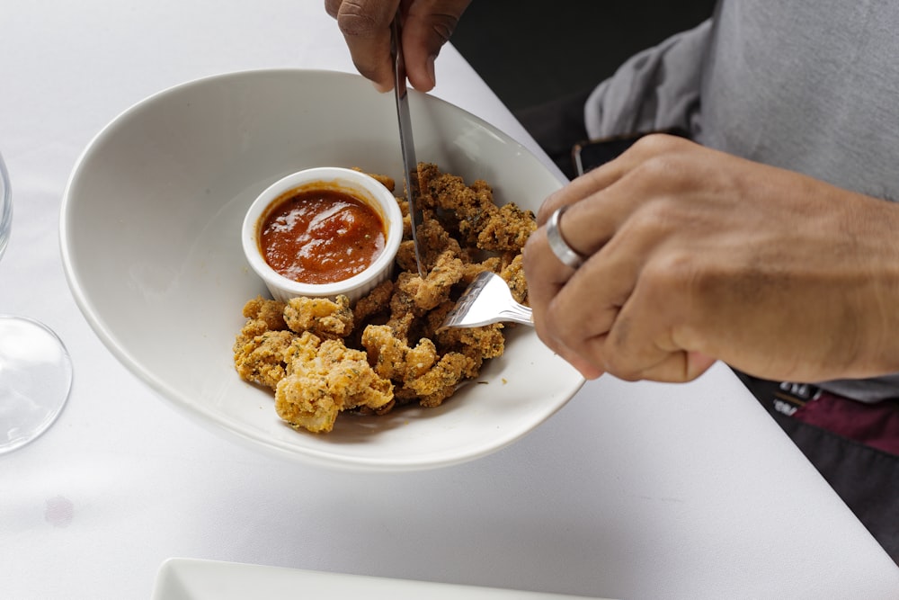 fried rice on white ceramic plate