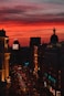 silhouette of building during sunset