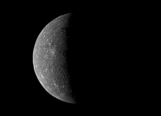 Mercury on a black background