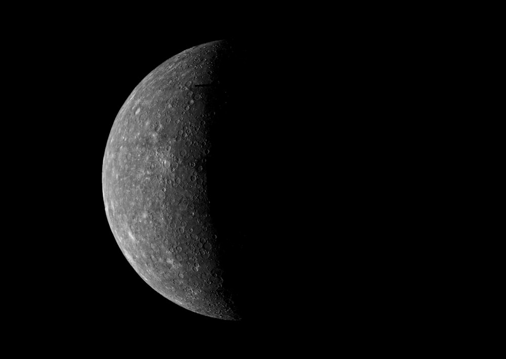 Mercury on a black background