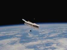 Hubble Space Telescope above earth's atmosphere