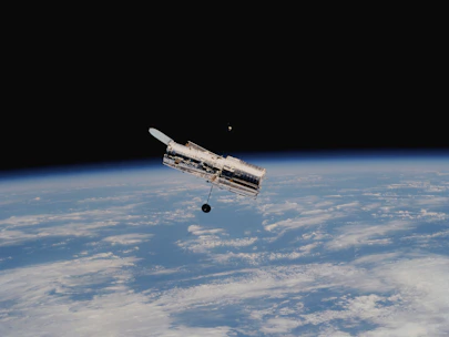Hubble Space Telescope above earth's atmosphere