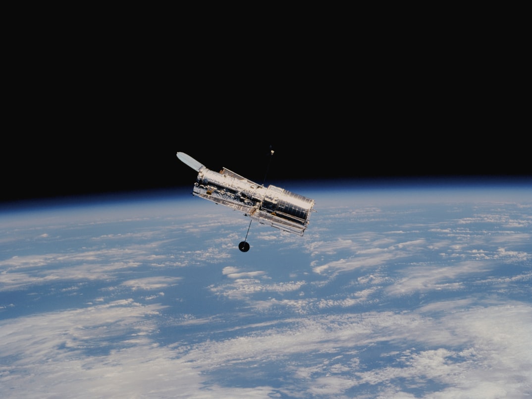 The Hubble Space Telescope after deployment on its second servicing mission (HST SM-02) The Hubble Space Telescope after deployment on its second servicing mission (HST SM-02)