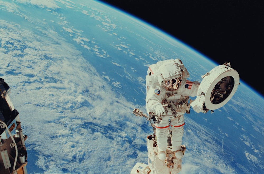 NASA astronaut performs extravehicular activity