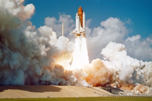 Space Shuttle Challenger launches from Kennedy Space Center