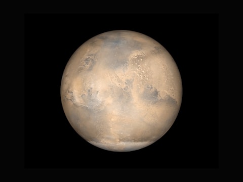 Mars on a black background