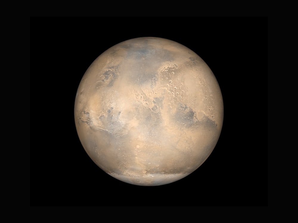 Marte sobre un fondo negro
