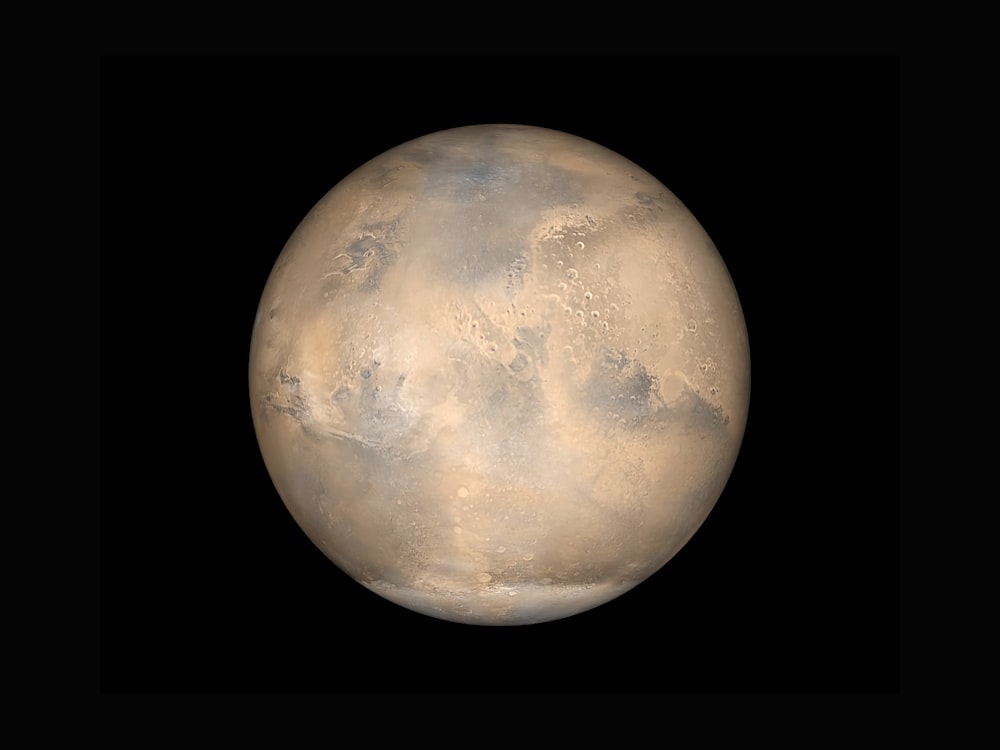 Mars on a black background