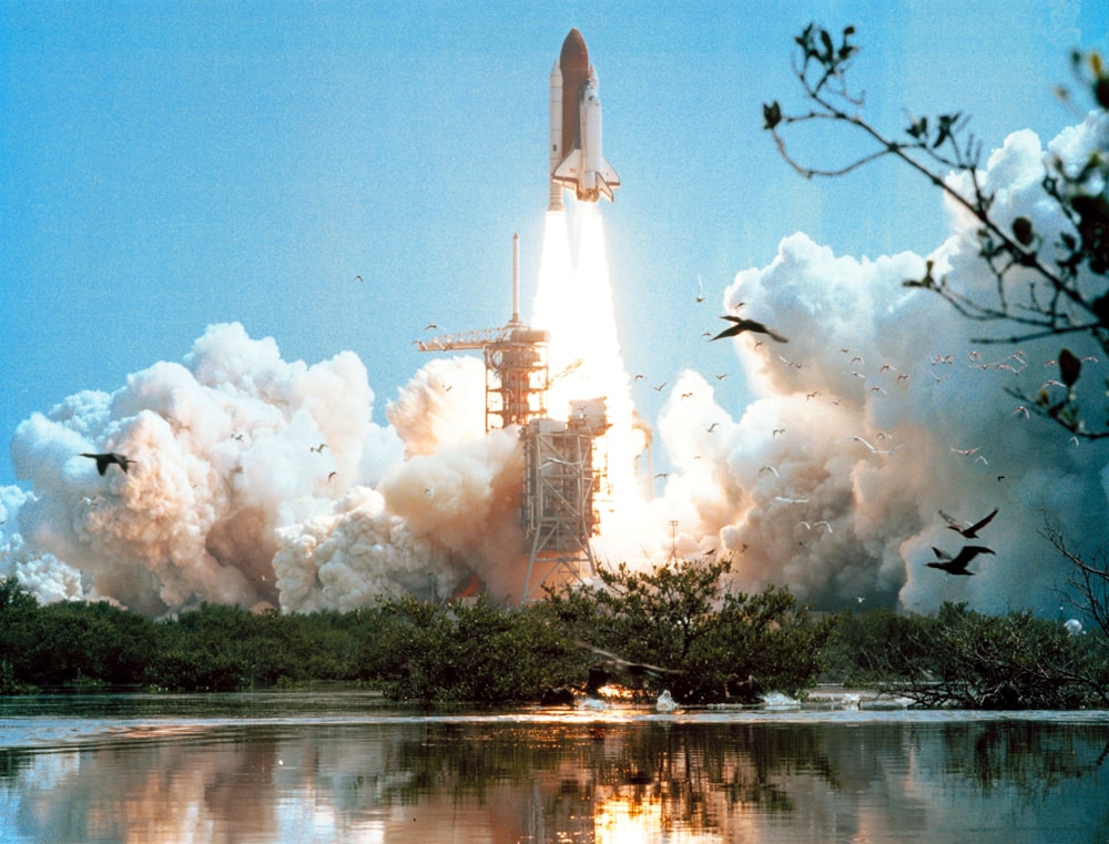Space Shuttle Columbia launches from the Kennedy Space Center