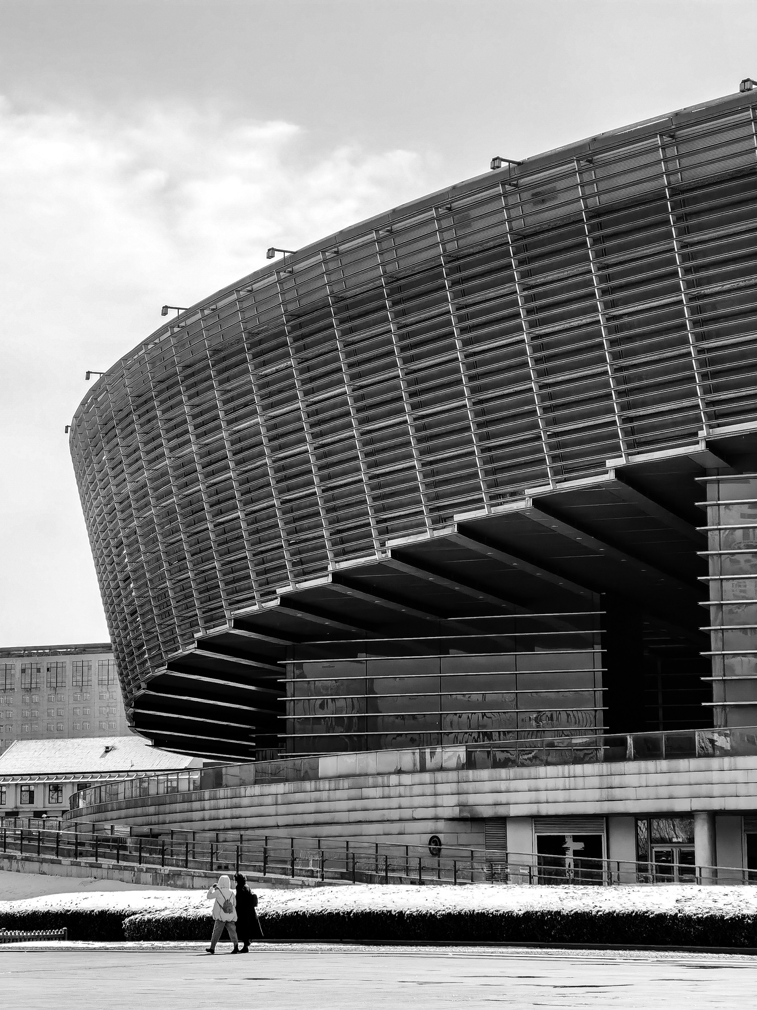 grayscale photo of building during daytime