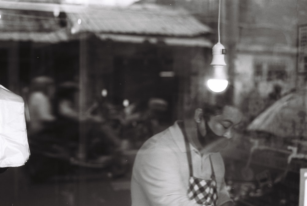 man in white long sleeve shirt