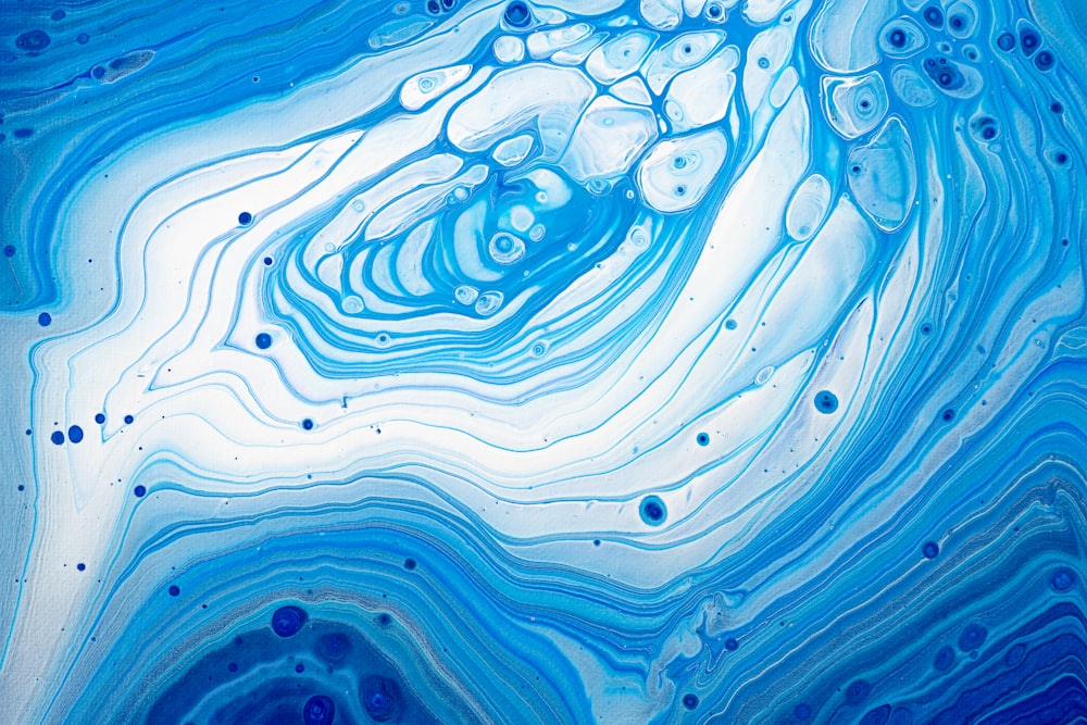 blue and white abstract painting