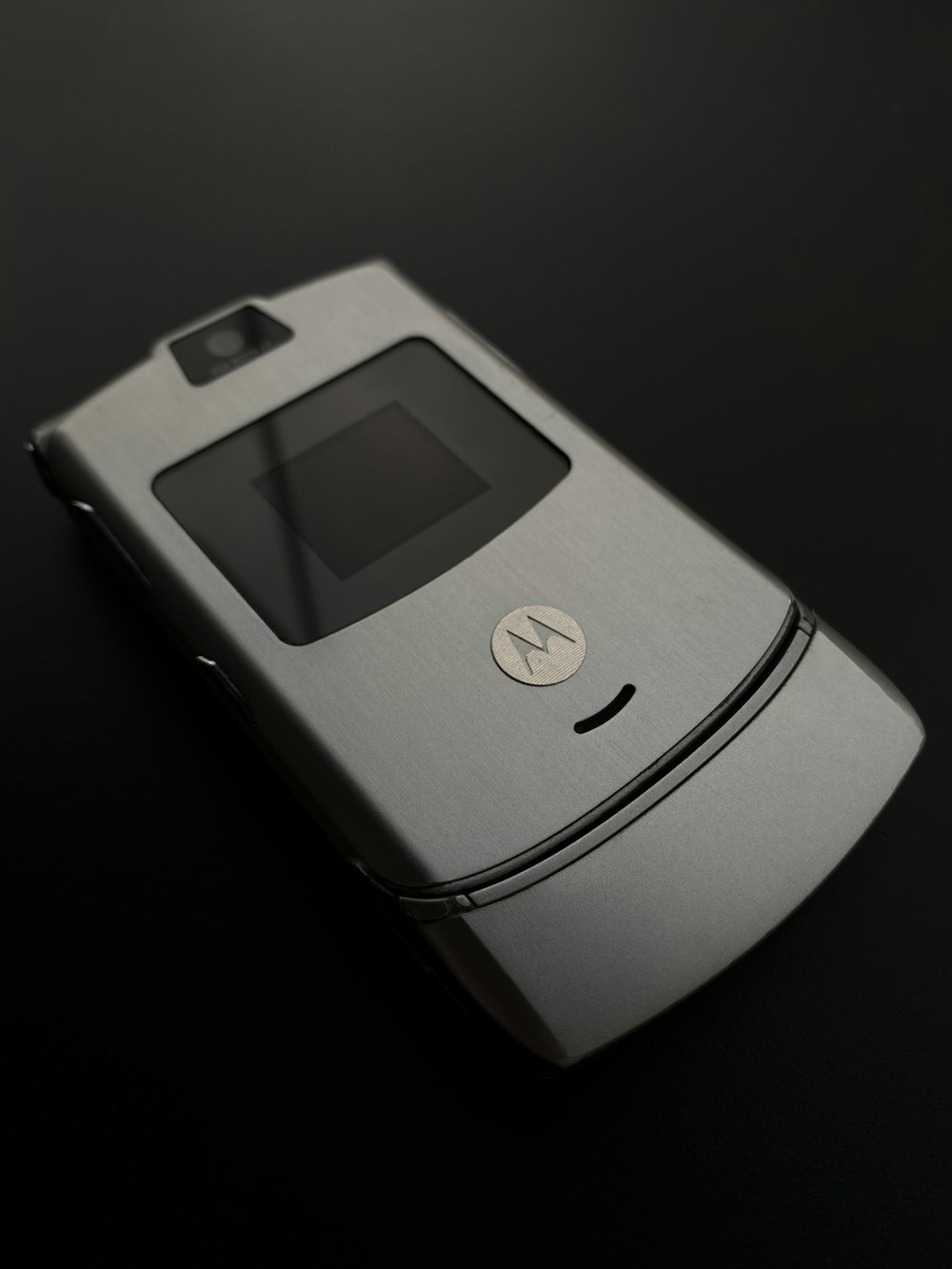 grey and black flip phone