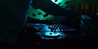 black and white dj mixer