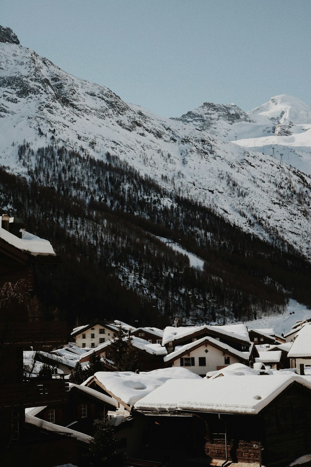 snow covered mountain during daytime