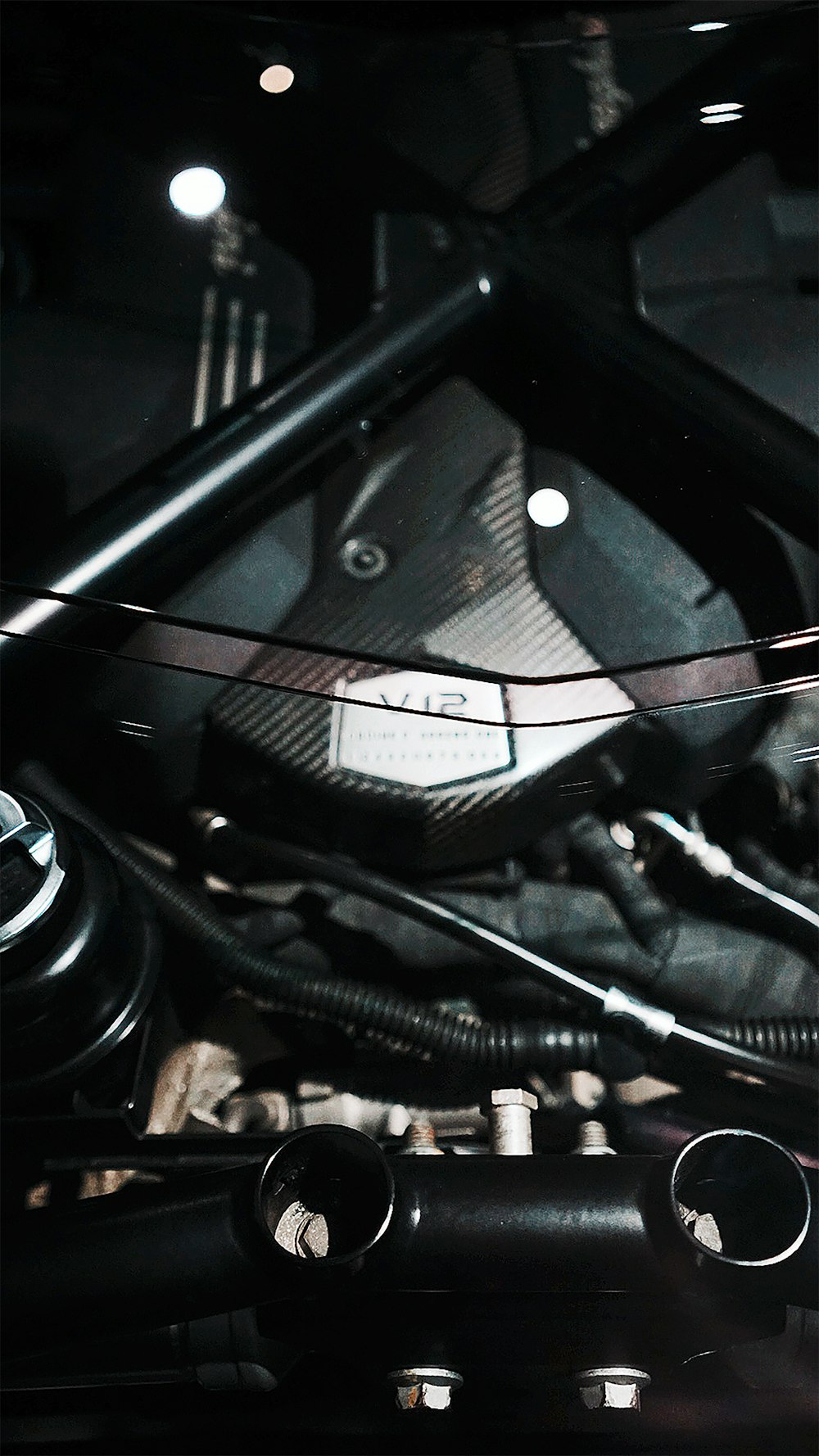 black and silver car engine