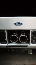 white and black ford car