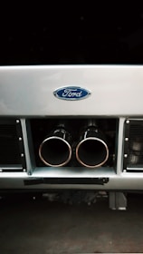 white and black ford car