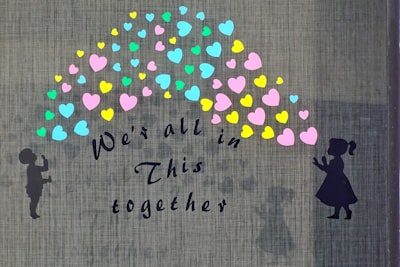 text togetherness zoom background