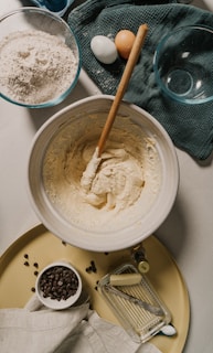 white ceramic bowl with brown powder