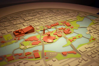 A detailed 3D infrastructure model highlighting complex urban planning.
