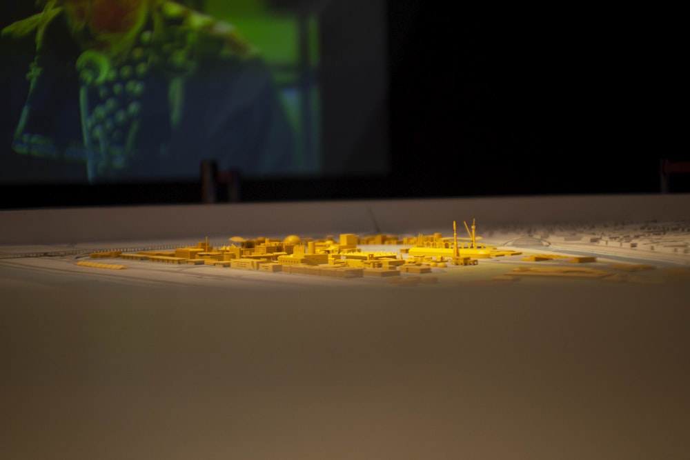 yellow lights on brown wooden table