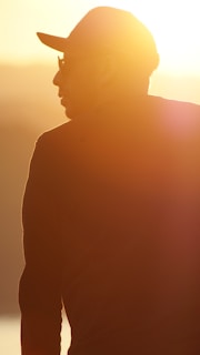 silhouette of man during sunset