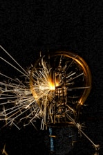 steel wool photography of yellow lights