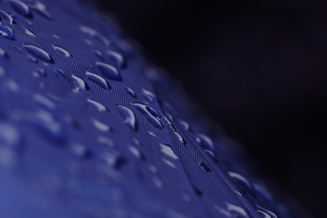 blue and white polka dot textile