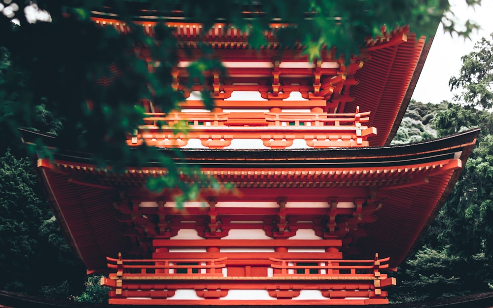 red and white temple during nighttime