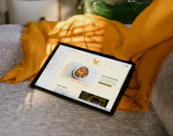 A tablet screen showing a list of recipe cards sorted by ingredient match.