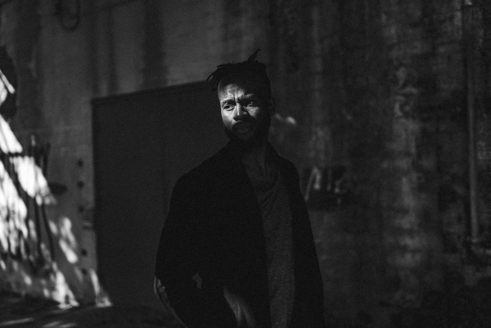 Model in streetwear layers