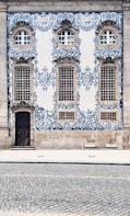 blue and white concrete building