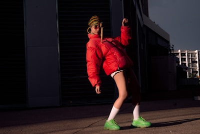 A model showcasing a seasonal jacket in an urban setting.