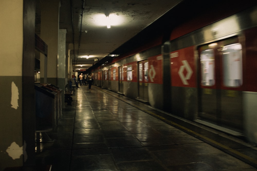 white and red train station