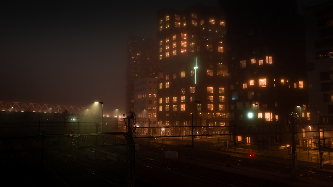 city building during night time