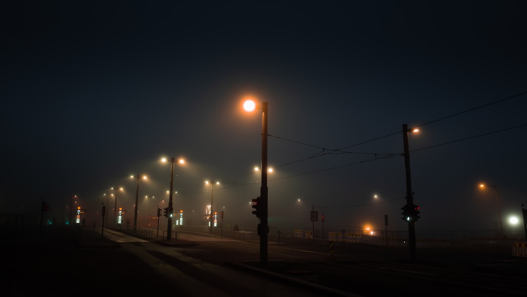 street light turned on during night time