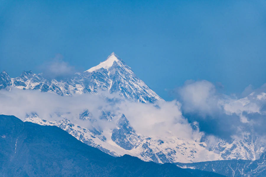 Snowy mountain landscape in Sikkim