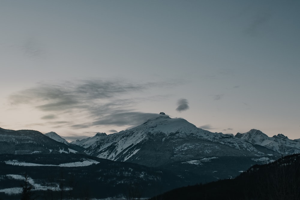 snow covered mountain under cloudy sky during daytime