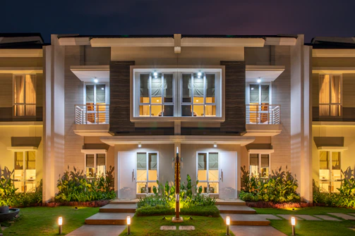 white and brown concrete house