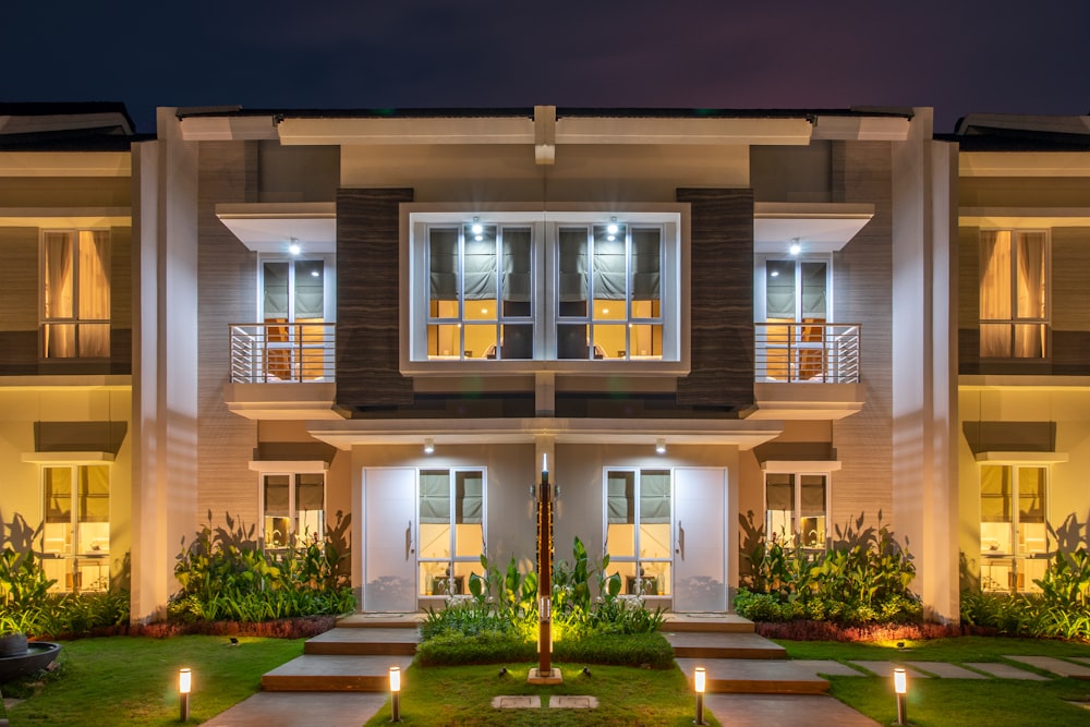 white and brown concrete house