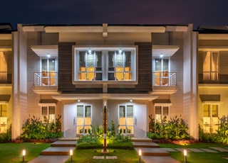 white and brown concrete house