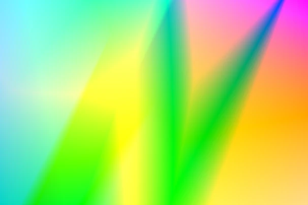 Bright gradient background blending pink, yellow, and green hues symbolizing the spirit of Holi.