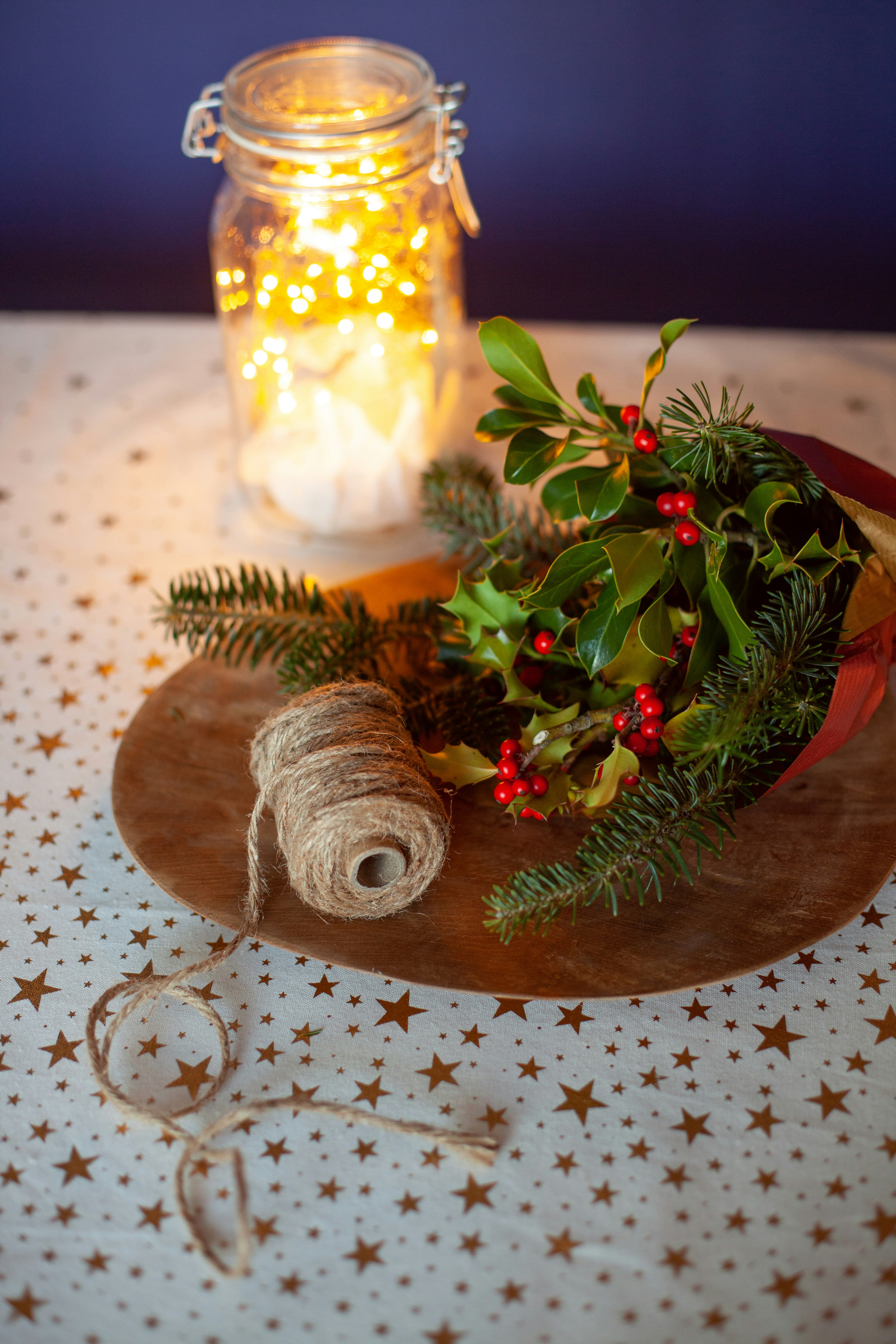 brown and white round ornament on brown wooden table