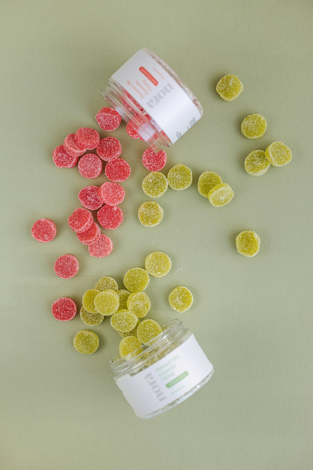 red and yellow round candies