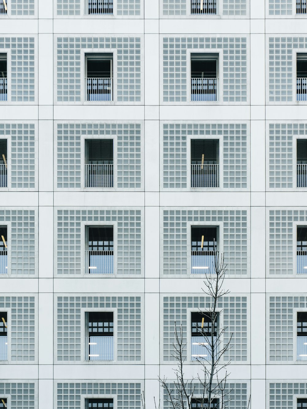 white concrete building with glass windows