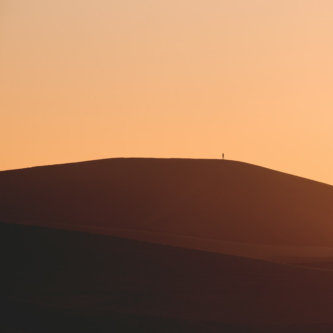 brown sand under orange sky